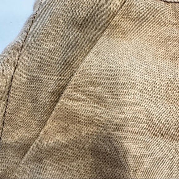Mathew Williamson Women’s Pleated Shorts Dark Tan Linen Blend Pockets Sz 2 NWOT - Picture 12 of 13